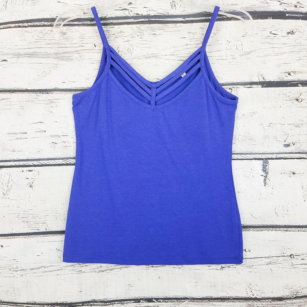 Blue spaghetti camisole top size L